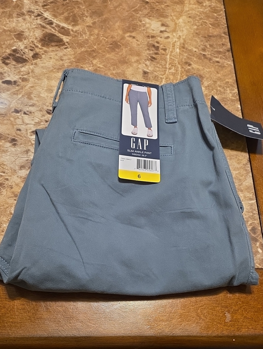 GAP Slim Ankle Pants — Slate Grayish Blue